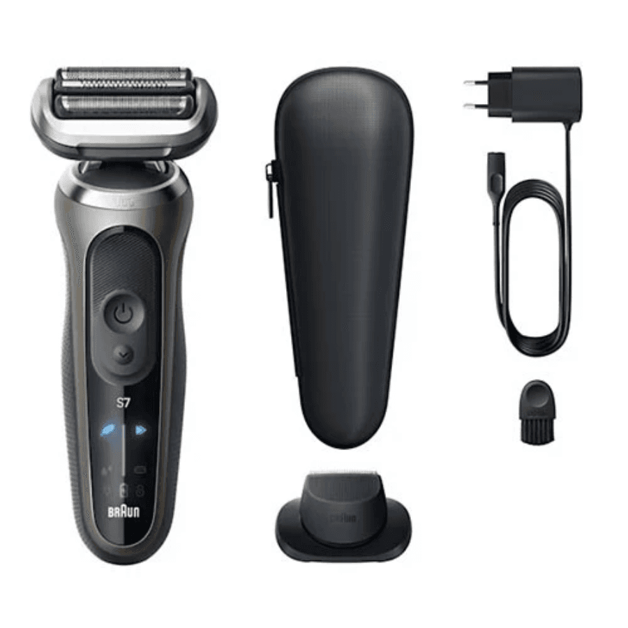 Braun Series 7 Electric Shaver 72-C1200s - Premium Special Edition Wet & Dry Foil Shaver with 360° Flex Head, Turbo Mode & Beard Trimmer - Black & Gold