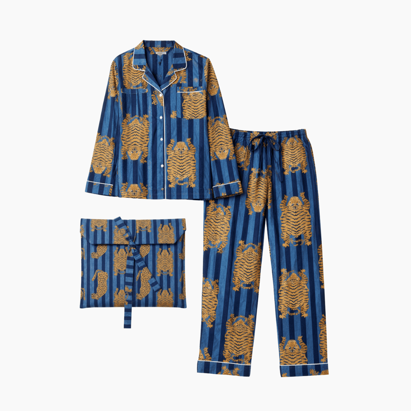 Eye of the Tiger Cotton Printed Pajama Set