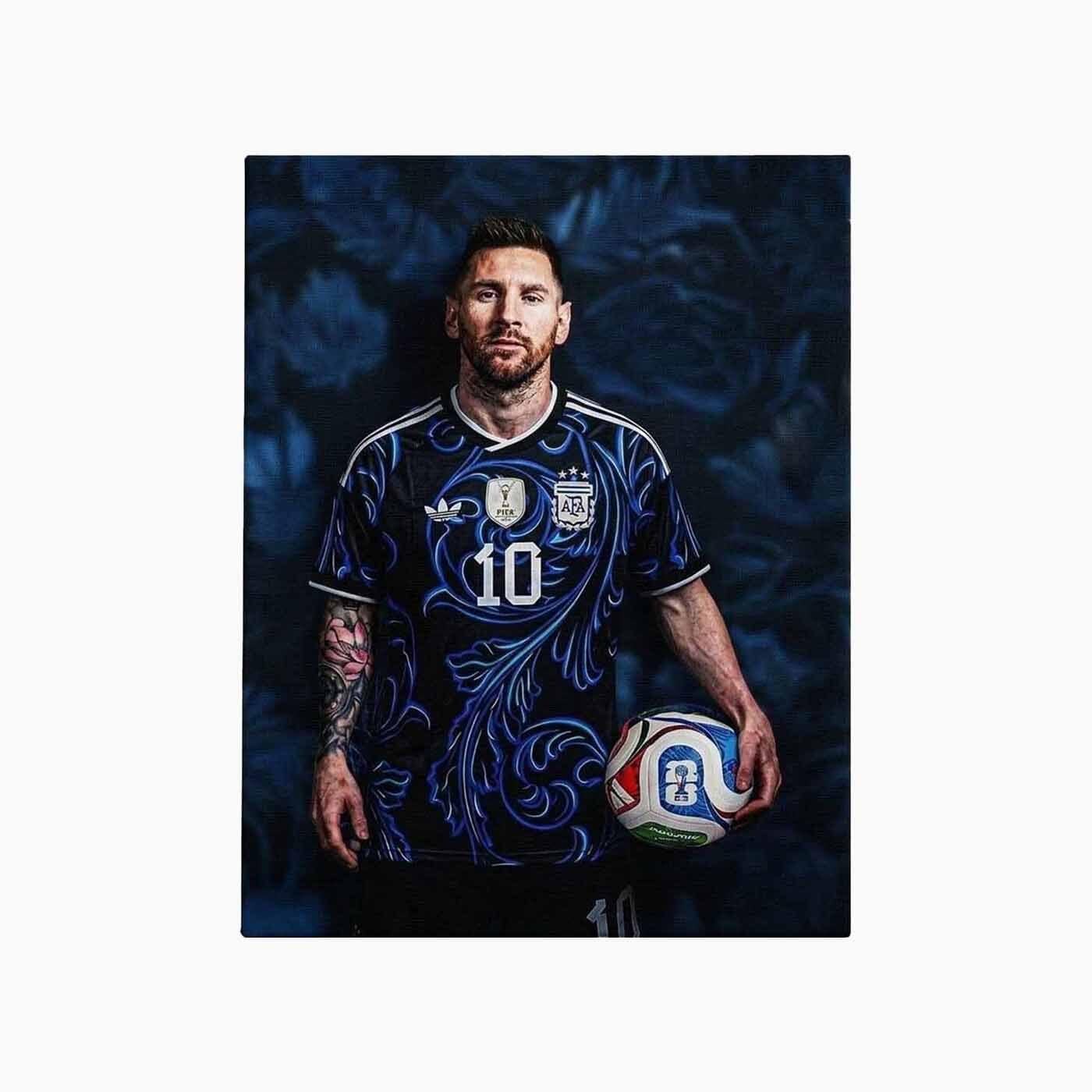 Lionel Messi A4 Canvas Print
