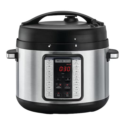 Black & Decker Pressure Cooker 9 In 1, 6Lit, 1350Watts, Black / Silver