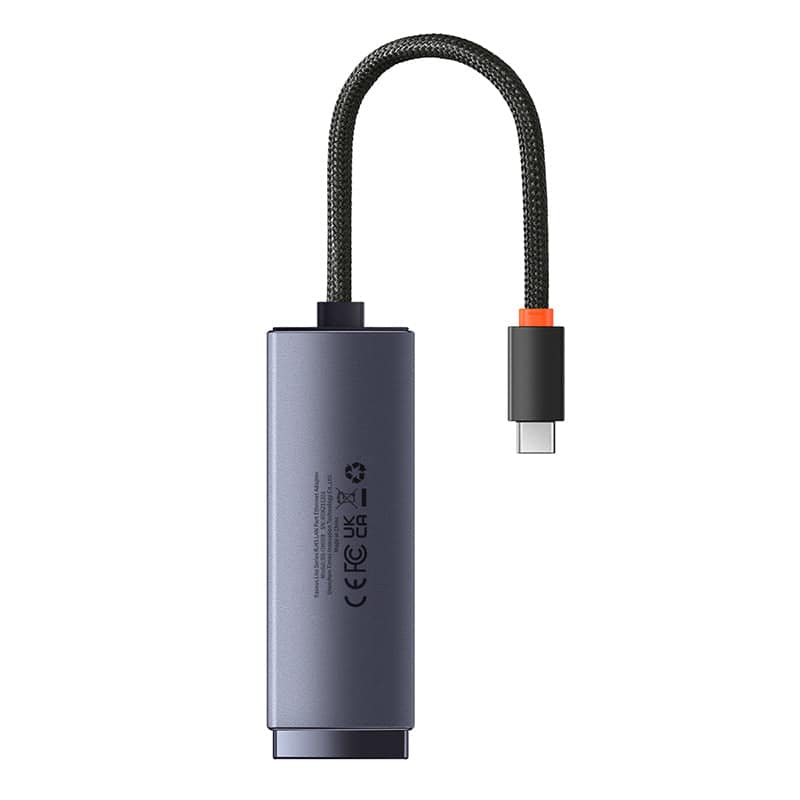 Baseus Lite Series Ethernet Adapter Type-C & Lan Port, Grey