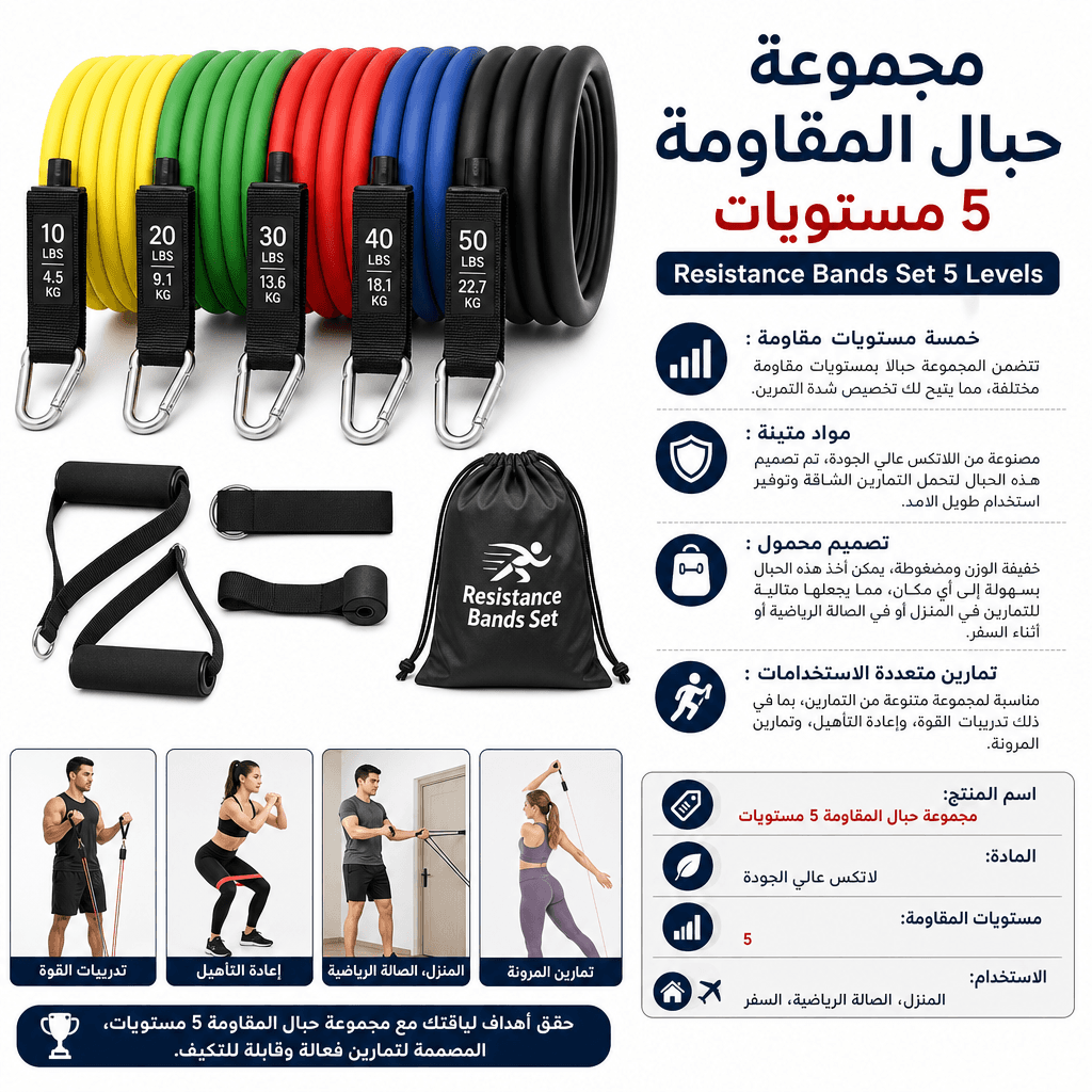 Resistance Bands Set 5 Levels