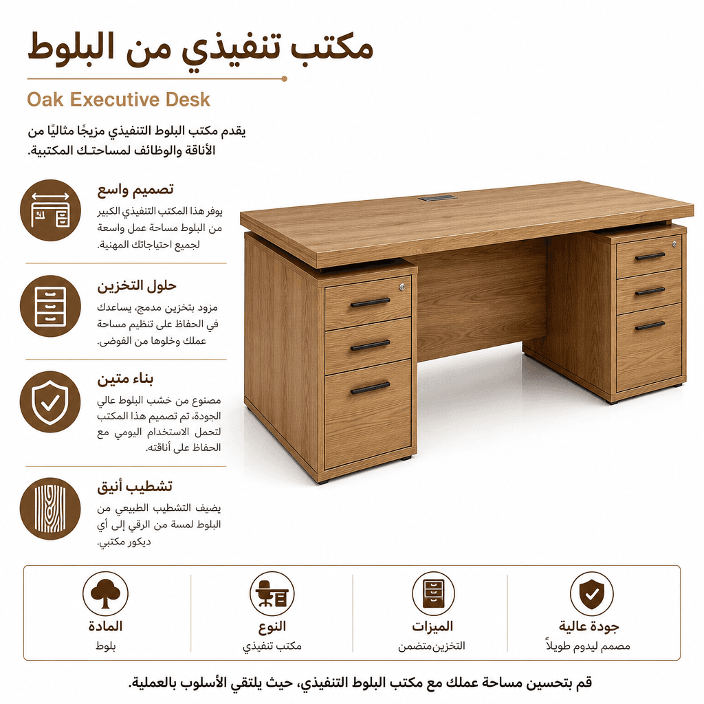 Oak Executive Desk