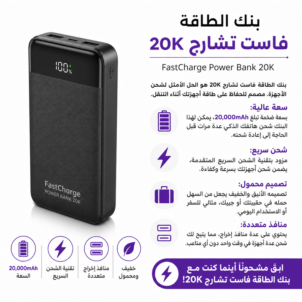 FastCharge Power Bank 20K